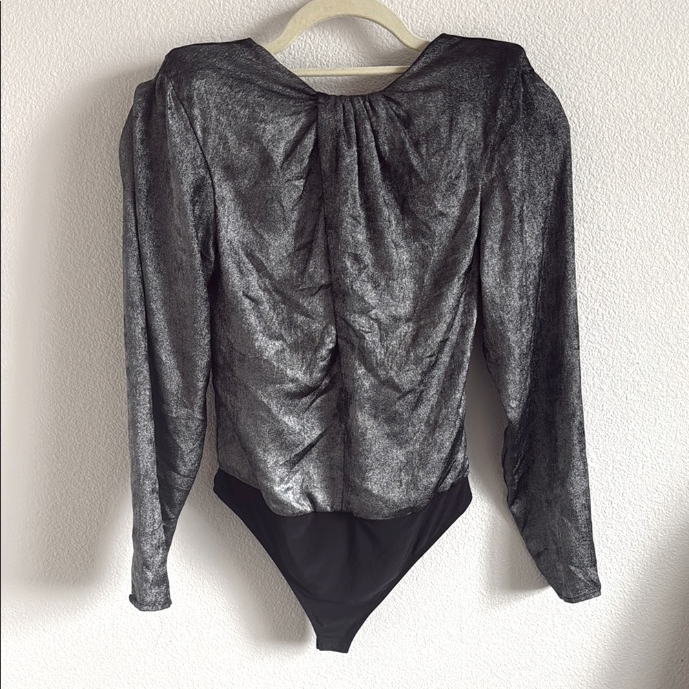 Silver Cutout Bodysuit